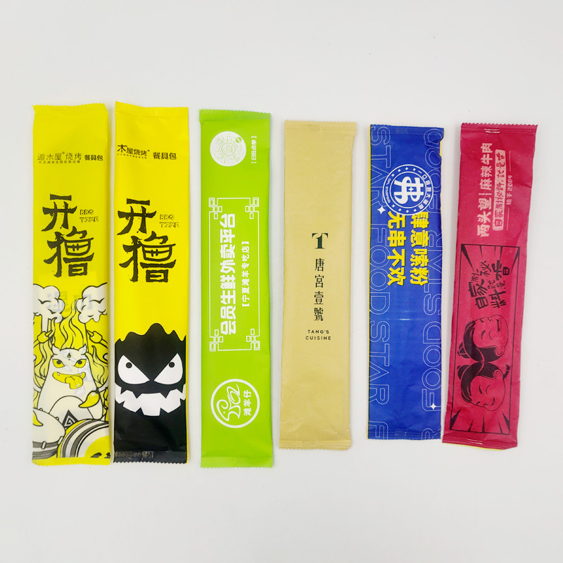 批发diy 一次性筷子四件套装 四合一组合包装高档外卖打包竹筷子