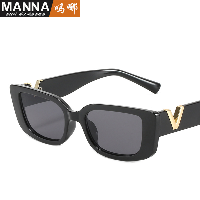 Cross-Border Fashion New Sunglasses Fashion Simple Square Hip Hop Glasses Internet Celebrity Same Style Street Shooting Sun-Resistant Sunglasses Women