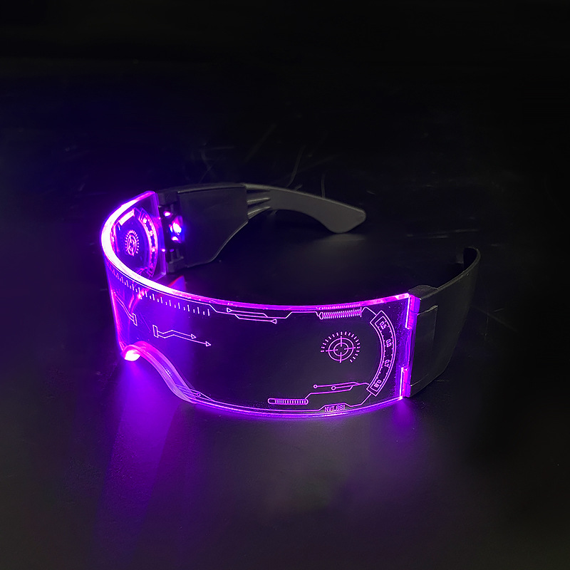 Cross-Mirror Led Colorful Luminous Glasses Party Glasses Bar Technology Led Music Festival Folding Glasses Bar Cheer