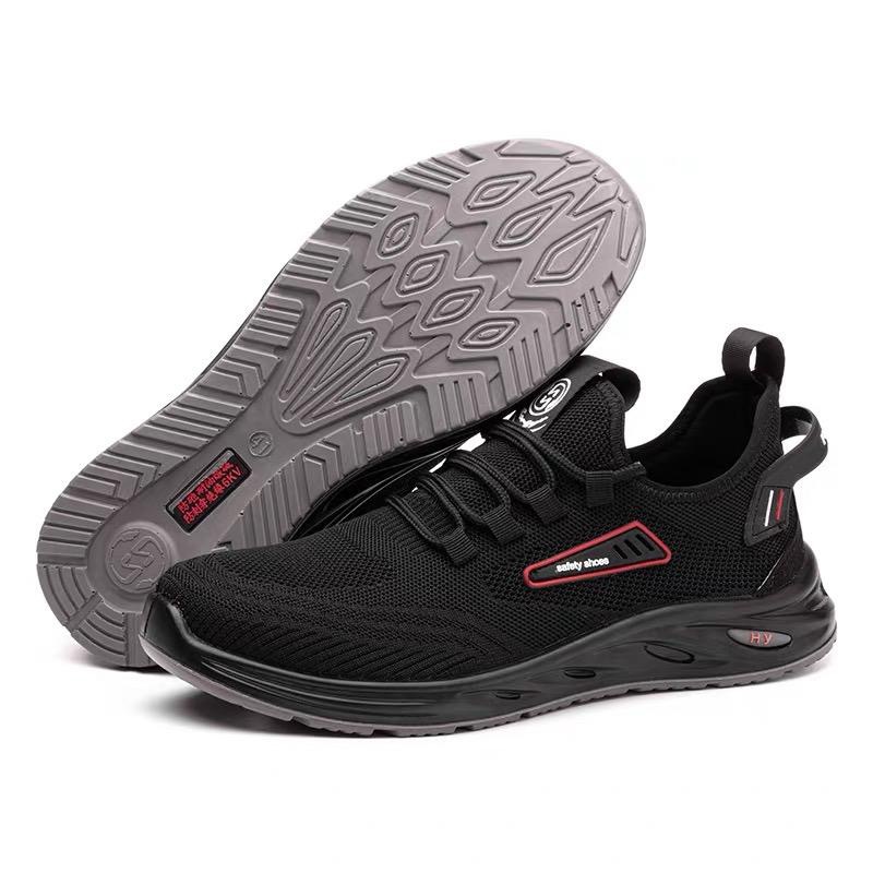 Flyknit Breathable Work Shoes Men's Anti-Smashing and Anti-Penetration Insulation Electrician Shoes Wear-Resistant Protective Footwear Construction Site Work Shoes Wholesale