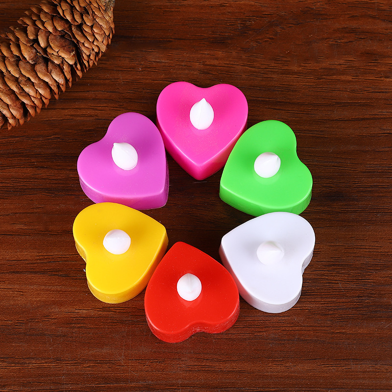 Led Electronic Candle Light Proposal Heart-Shaped Creative Simulation Candle Light Wedding Valentine's Day Decoration Props Candle