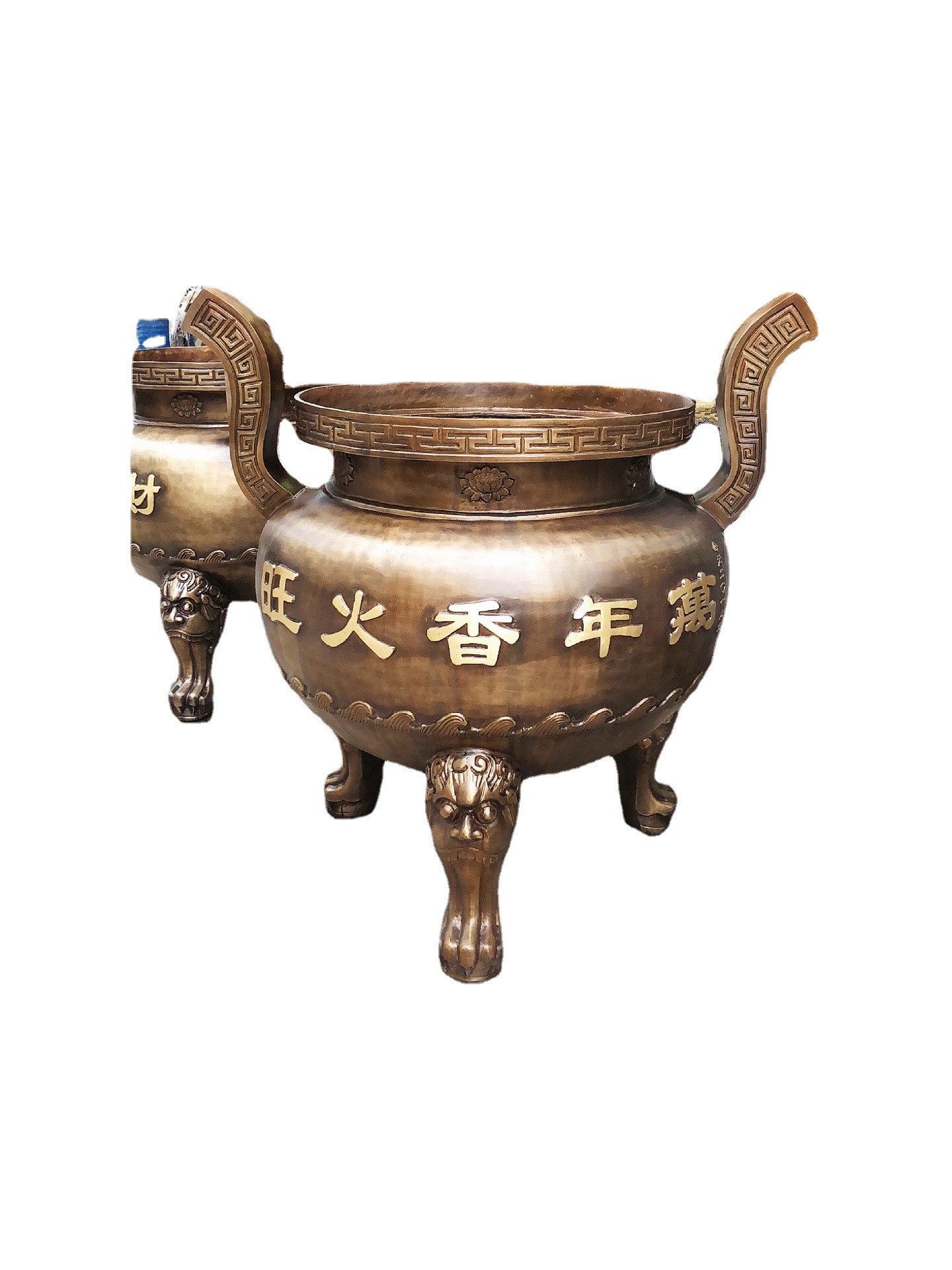 厂家直销 寺院铸铜大型防古铜色平口香炉