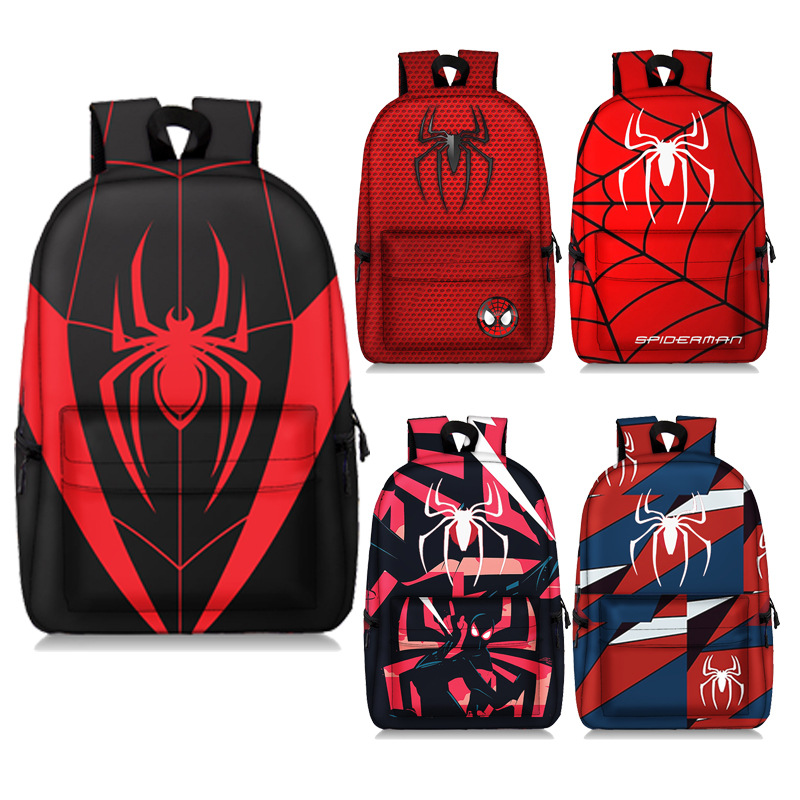 New Cross-Border Spider-Man Elementary School Studebt Backpack European and American Cartoon Cartoon Schoolbag Polyester 3D Printing Lightweight Backpack