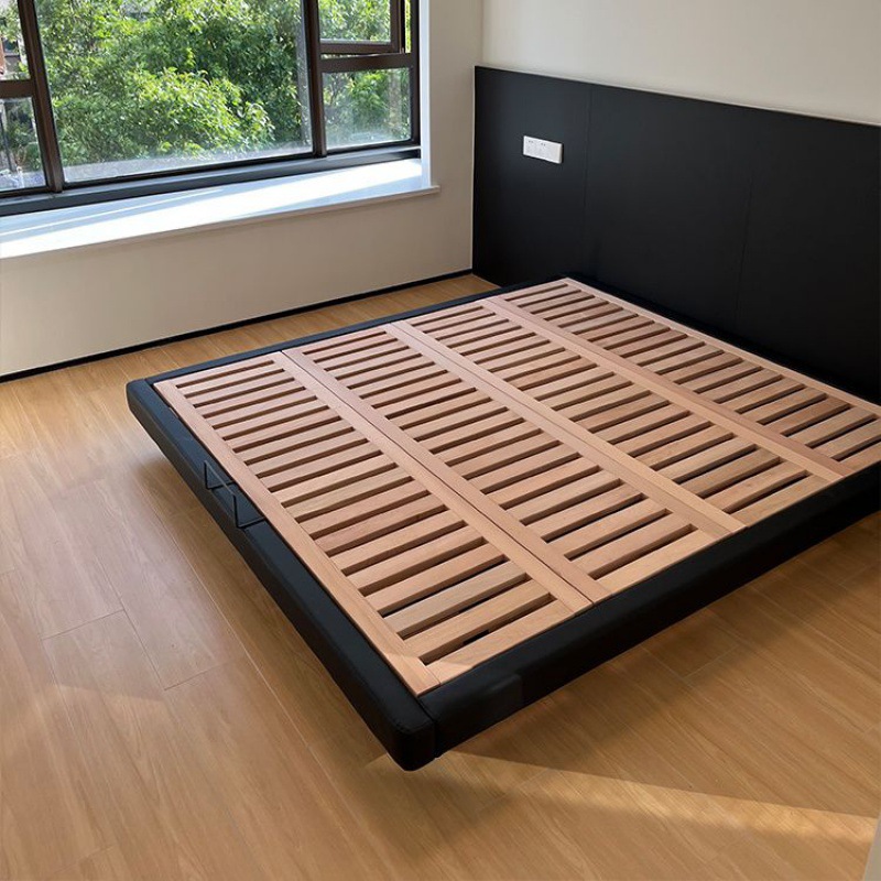 无床头悬浮床榉木实木榫卯结构排骨架现代简约主卧双人床公寓酒店