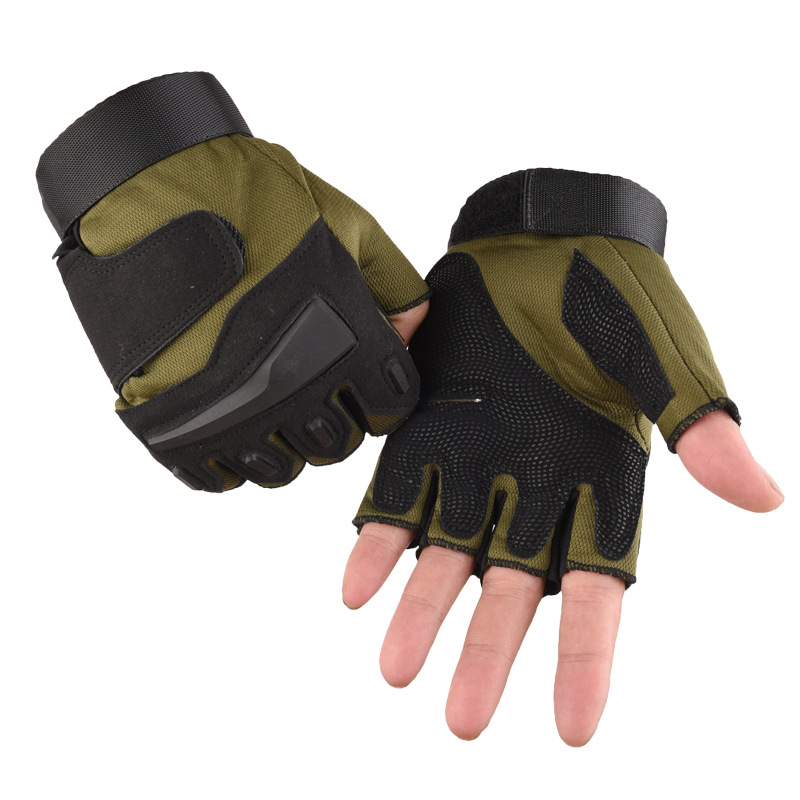 Men's Sports Gloves Summer Special Forces Shock-Absorbing Wear-Resistant Outdoor Open Finger Fitness Anti-Slip Riding Half-Finger Tactical Gloves