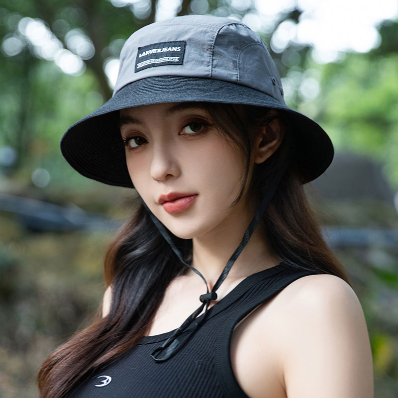 outdoor splicing sun hat women‘s summer beach fisherman hat korean style fashionable uv-proof mountaineering big brim basin hat