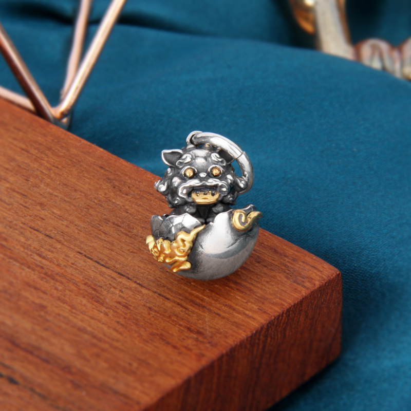 创一梵s925纯银纳财貔貅神兽蛋吊坠个性泰银男女项链挂坠破除低迷