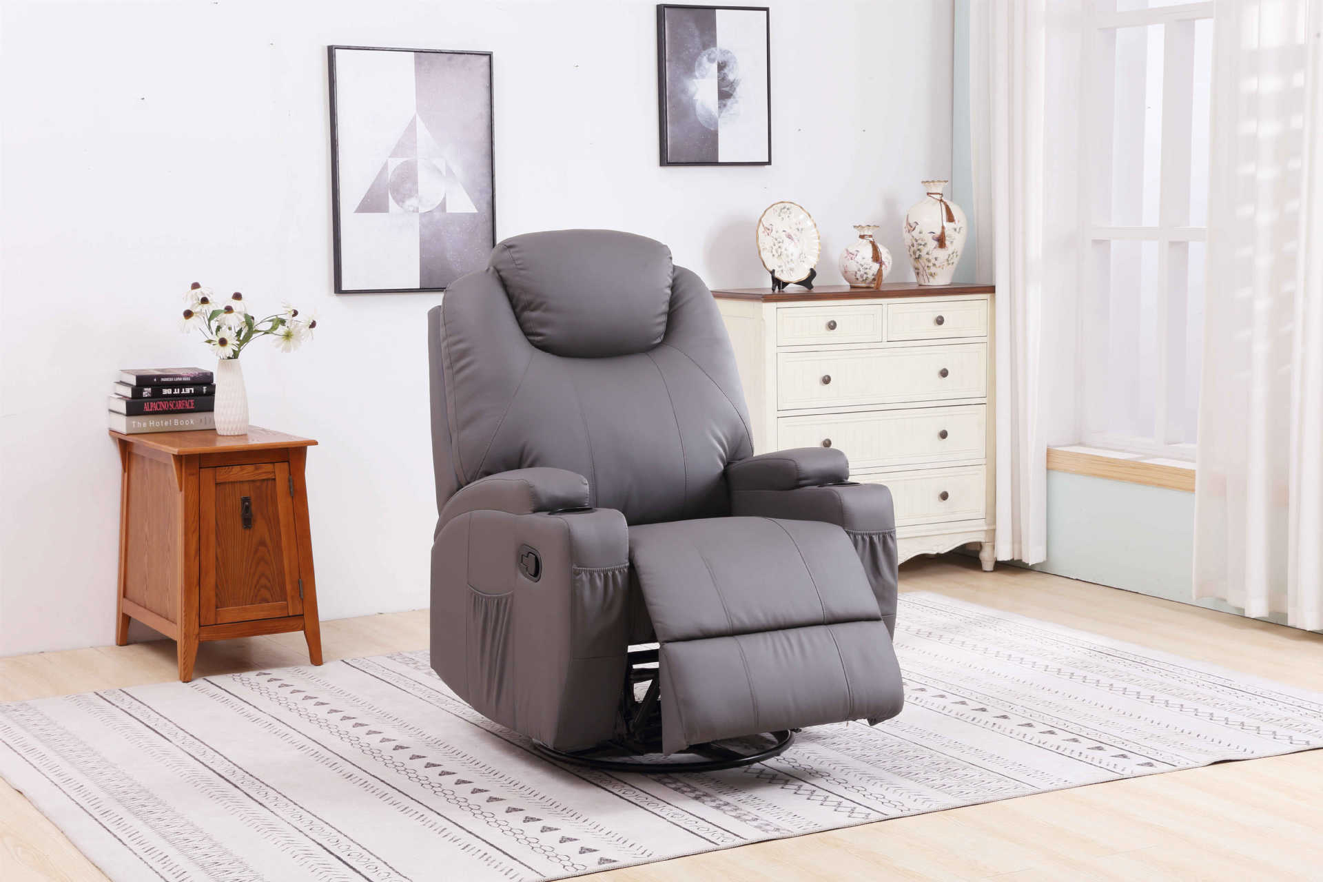 单人摇电动沙发美甲美睫美容太空舱懒人沙发皮艺按摩沙发椅