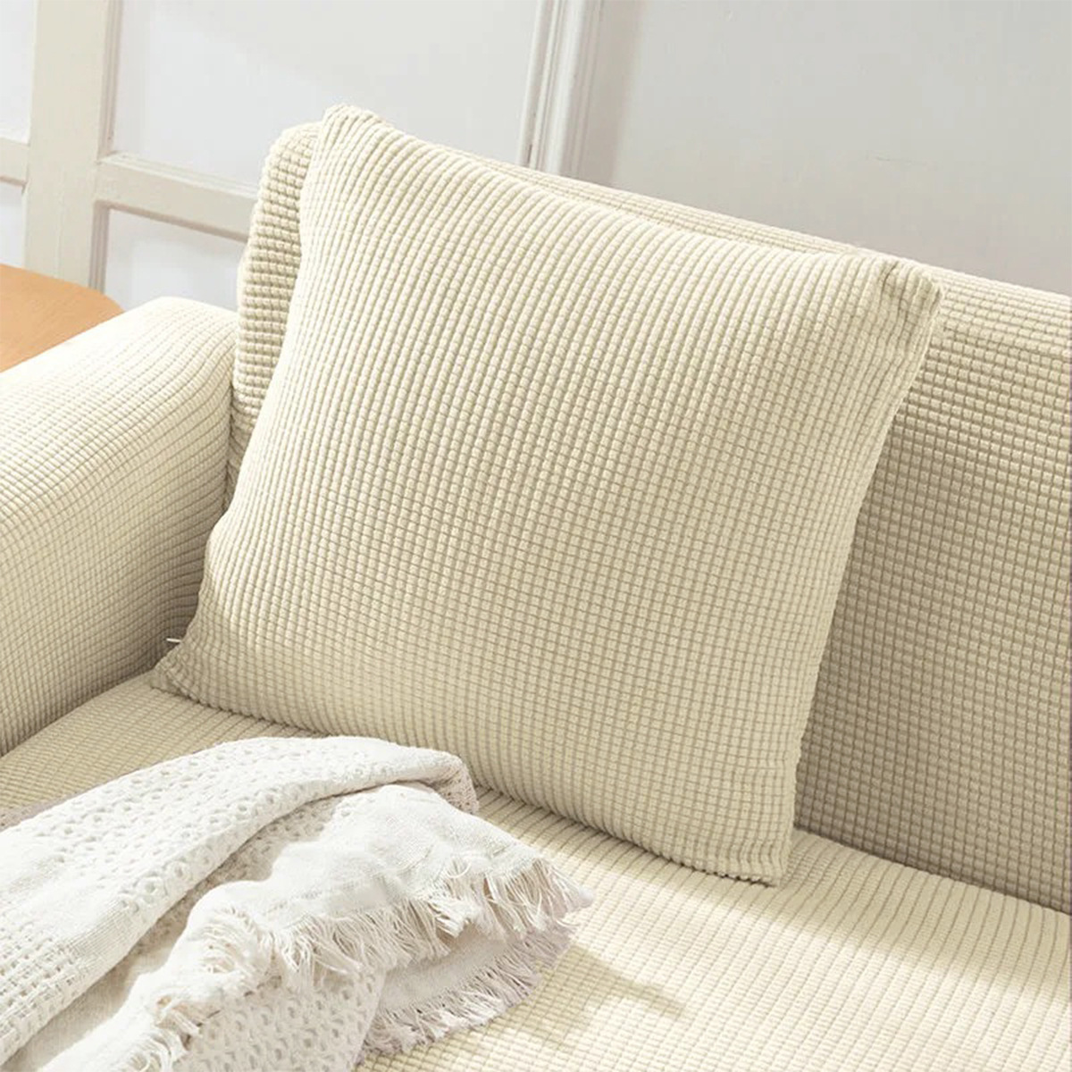 Cross-Border Amazon Ebay Corn Flannel Fabric Stretch Pillow Cover