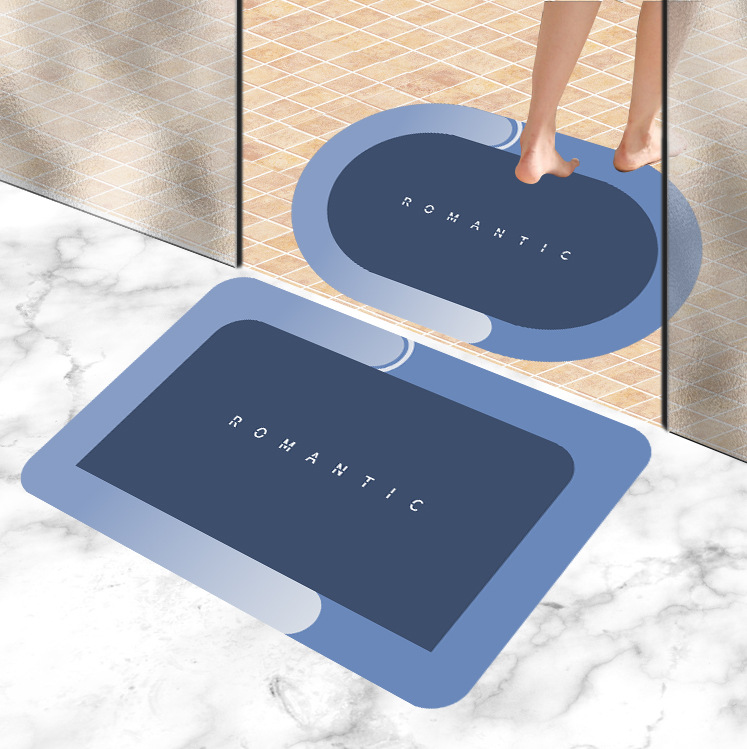 Wholesale Imitation Diatom Ooze Floor Mat Modern Minimalist Bathroom Entrance Floor Mat Bathroom Absorbent Diatom Ooze Floor Mat Quick-Drying