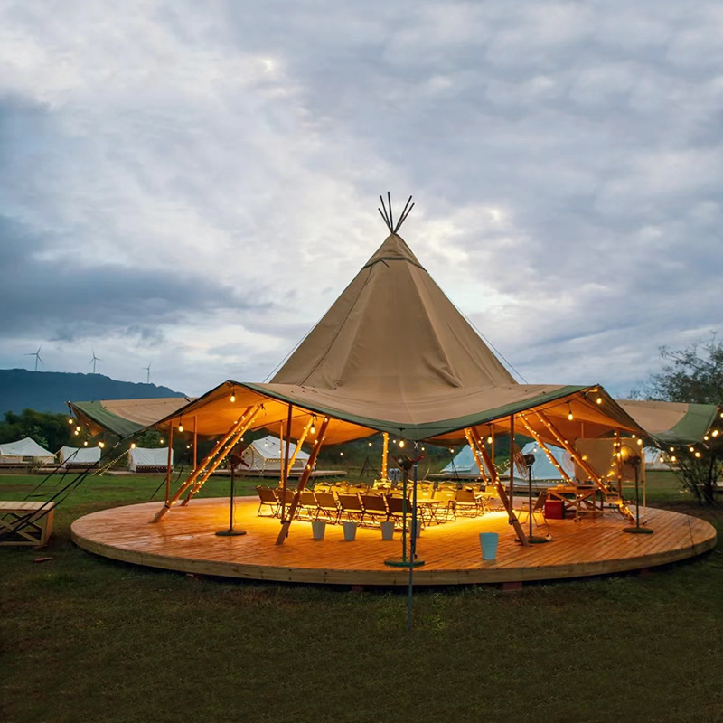 tipi帐篷户外大型特色金字塔帐篷景区露营高端派对聚会餐饮帐篷