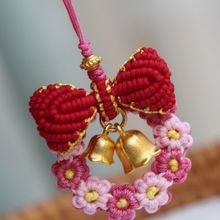 铃兰花环  渐变小花圣诞花环挂件项链 可爱礼物编绳材料包