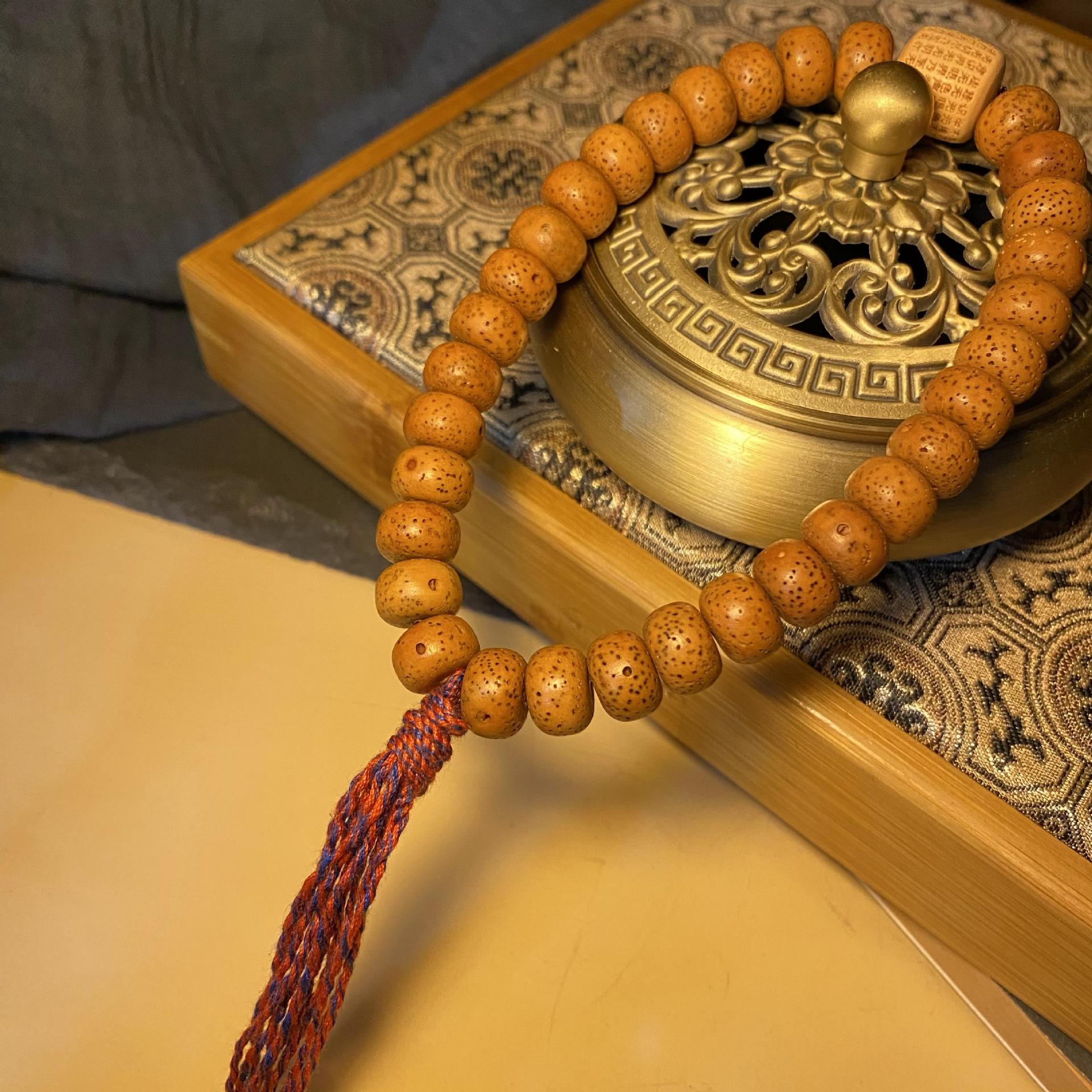 海南毛感料星月手持正月星月菩提陈籽念珠居士佛珠手串古风手链