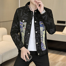 一件代发23年秋装新款高品质男士上衣百搭外套拼接青少年韩版修身