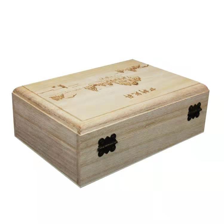 Brick Puerh Tea Gift Box Fuding White Tea Packaging Box Storage Box Empty Wooden Box Wine Box