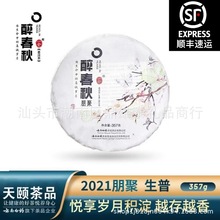 云南白药天颐茶品醉春秋2021朋聚特级烟香高端生普357g团购批发