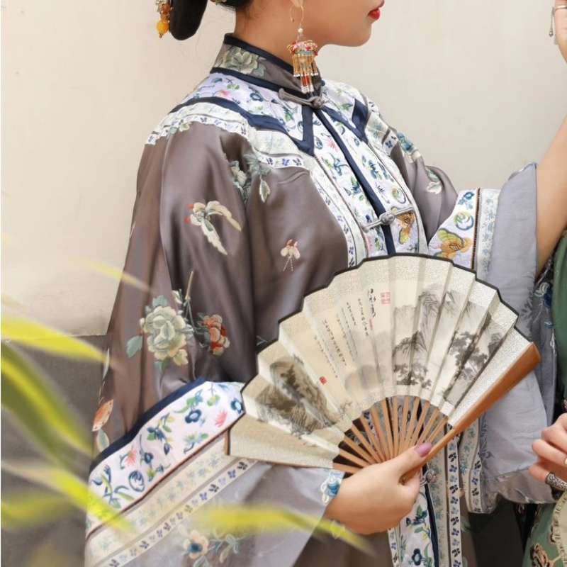 清汉女褂尚翎晚清对襟民国汉女上衣丨清代汉族女子民族特色服饰