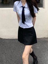 夏季女装jk制服学院风套装裙甜美日系风格穿搭两件套衬衫连衣裙子