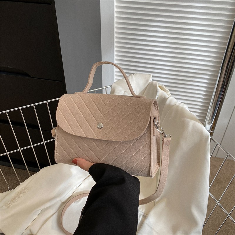 Diamond Plaid Solid Color Pu Women's Bag 2023 New Fashion Simple Crossbody Small Square Bag Commuter's All-Matching Shoulder Underarm Bag