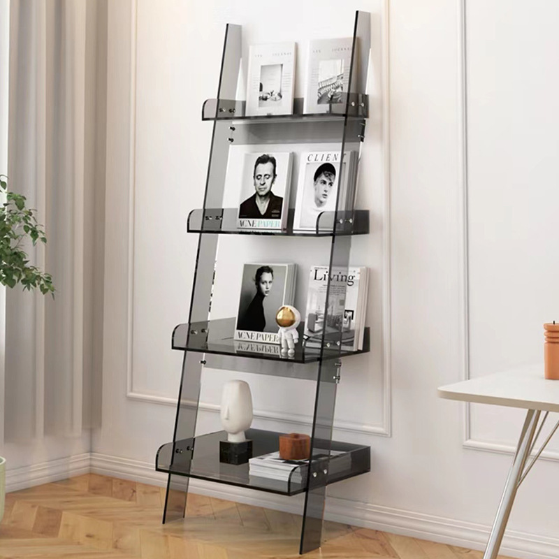 亚克力置物架杂志架多层展示架ins风客厅落地书架多功能透明陈列
