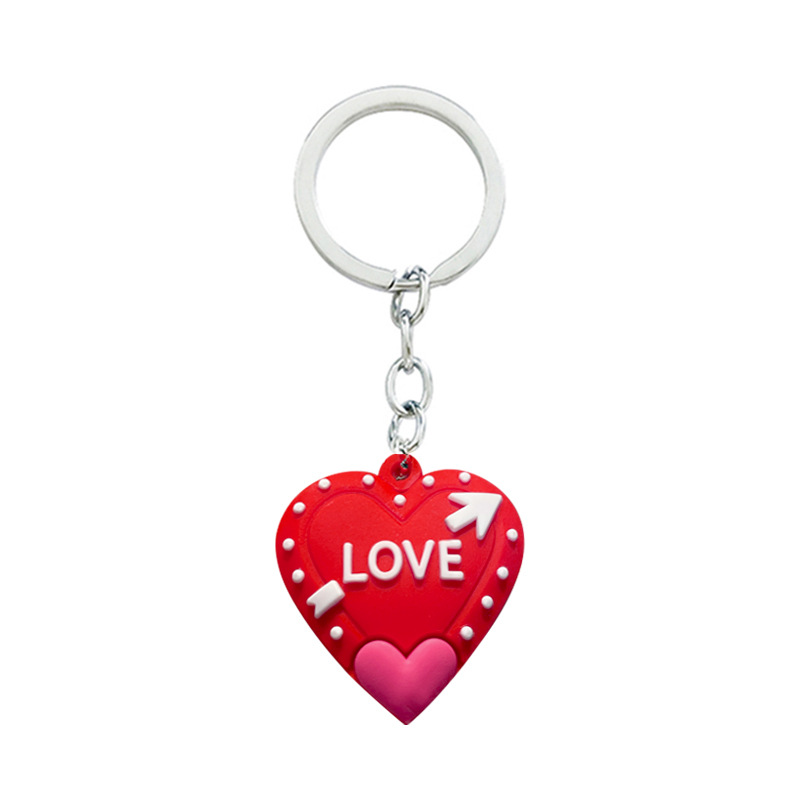 Internet Celebrity Clear Sweet Loving Heart PVC Keychain Modern Minimalist Ins Yiwu Advertising Gift Couple Bags Pendant