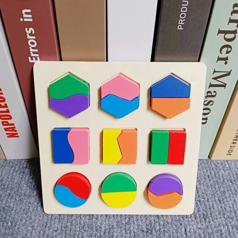 Montessori Teaching Aids Geometric Figure Panel Intelligence Puzzle Puzzle round Shape Matching Cognition Early Childhood Educational Toys