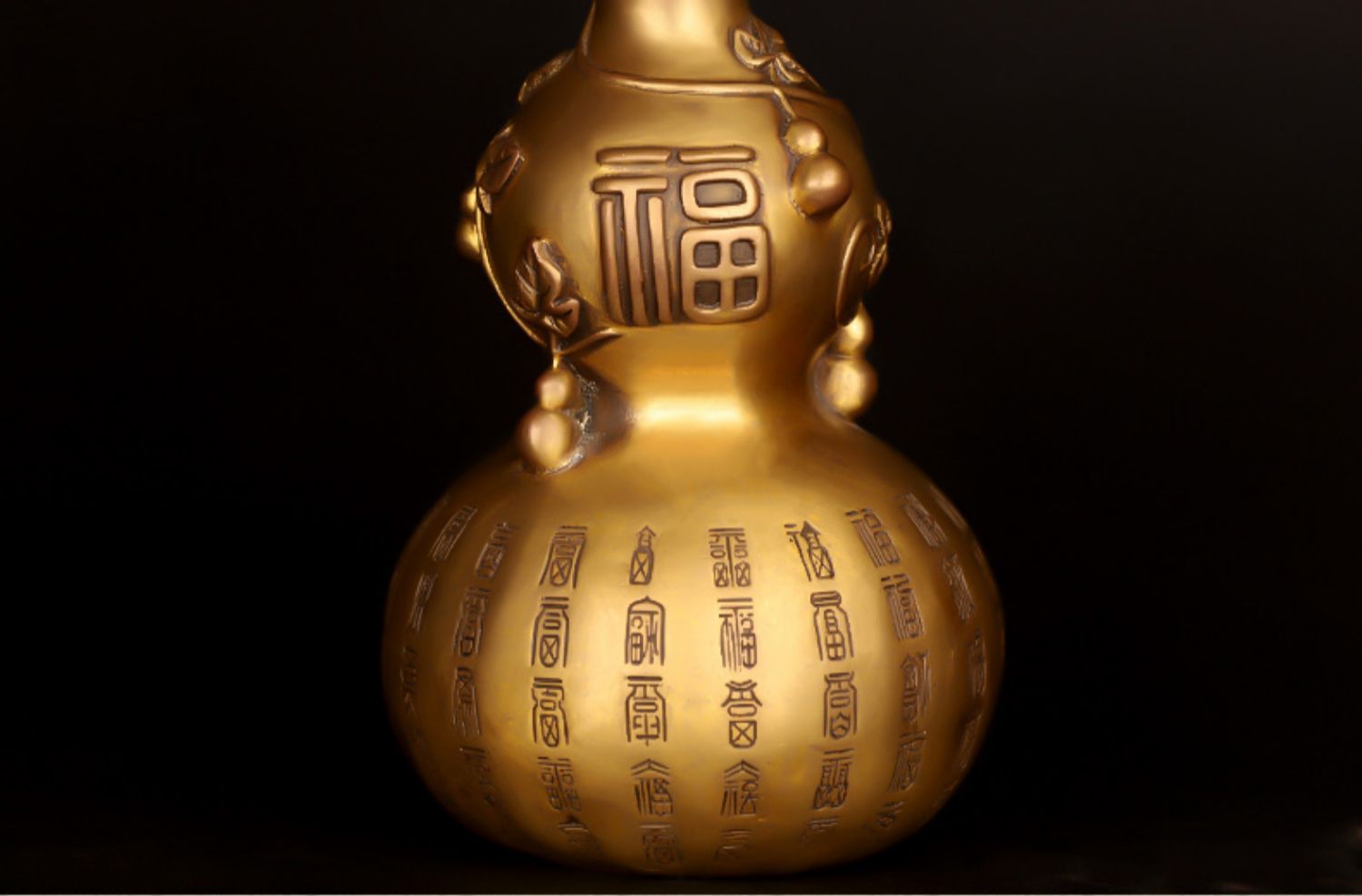 开光纯葫芦铜摆件招财家居办公风水纳福黄铜百福葫芦新年送礼福禄