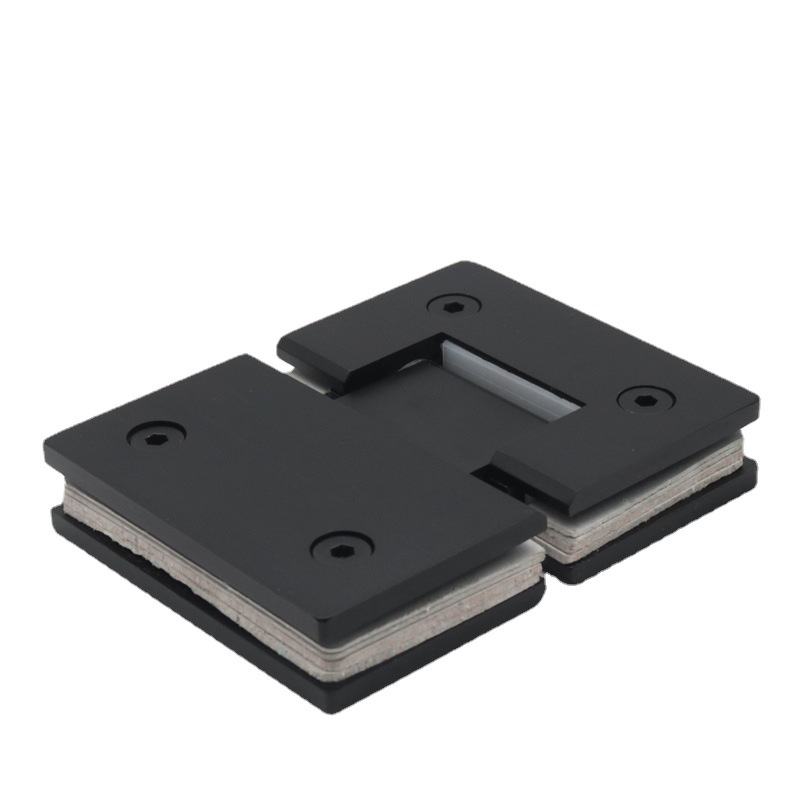 卫浴五金黑色喷粉浴室夹不锈钢淋浴房合页铰链180度玻璃门浴室夹