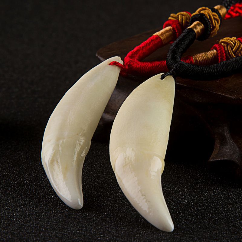 黑狗牙项坠真狗牙宝宝吊坠防夜哭随身挂件狗牙代发跨境专供批发