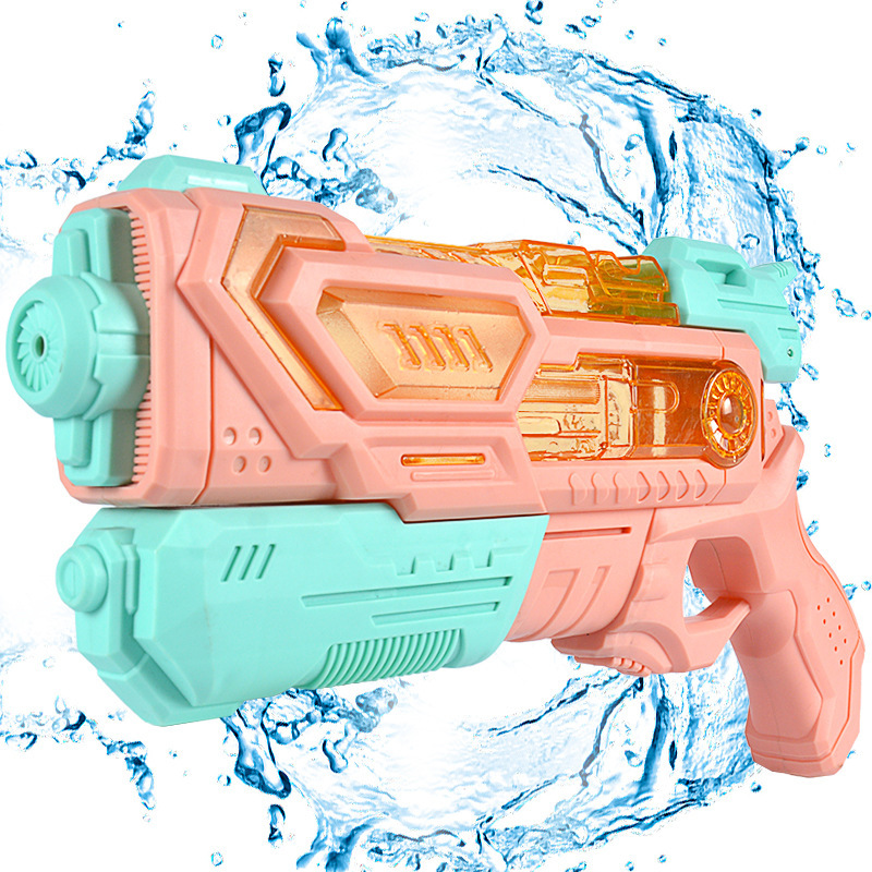 亚马逊跨境新品水枪儿童玩具透明储水枪身抽拉型远射程夏日户外热