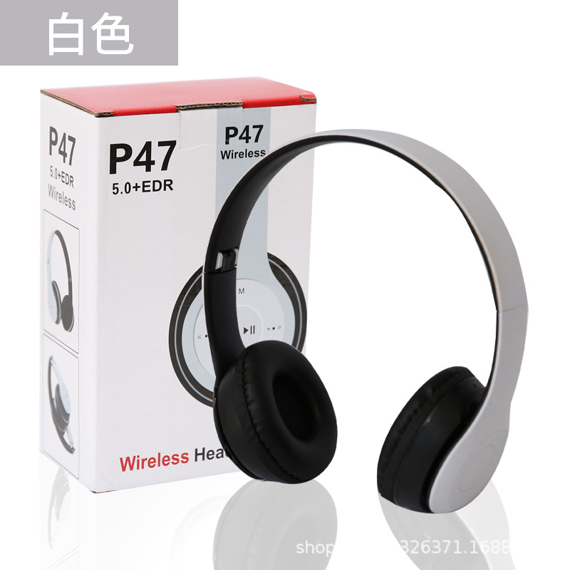 P47 Cross-Border Hot Bluetooth Headset with Headset Subwoofer Headset 5.0 Foldable Wireless Bluetooth Headset