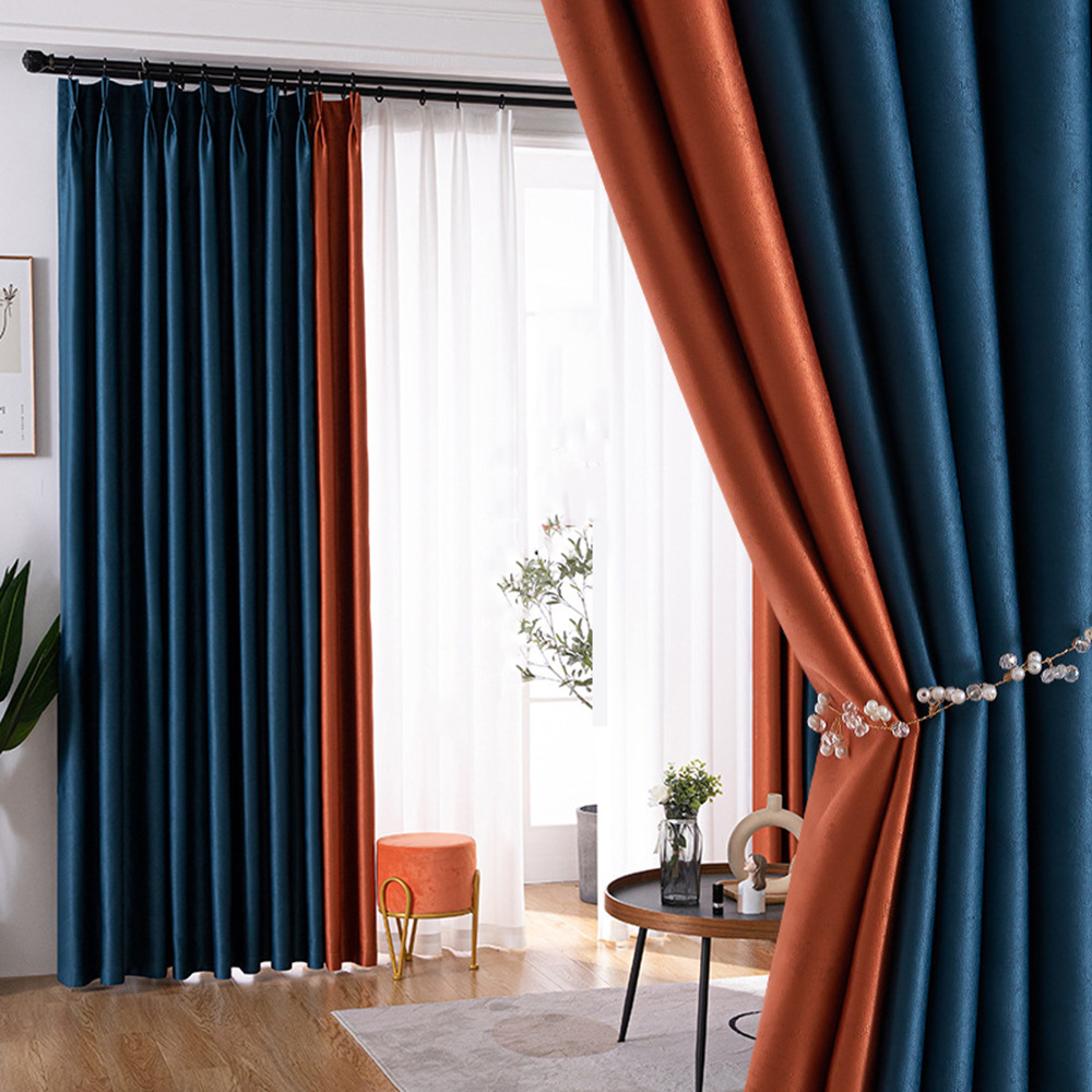 厂家供应 绒感高档天鹅绒窗帘布 全遮光窗帘 黑色批发现货 美式-报价