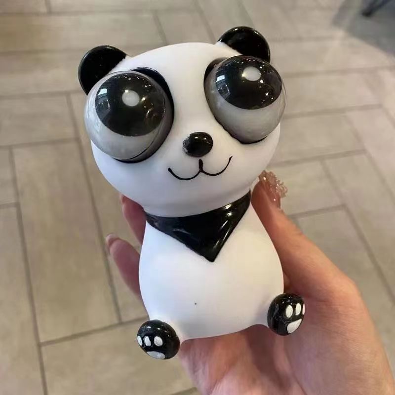 Wholesale Spot Decompression Eye-Popping Panda Squeeze Eye-Popping Doll Novel Creative Vent Children's Toy Tiktok Same Style