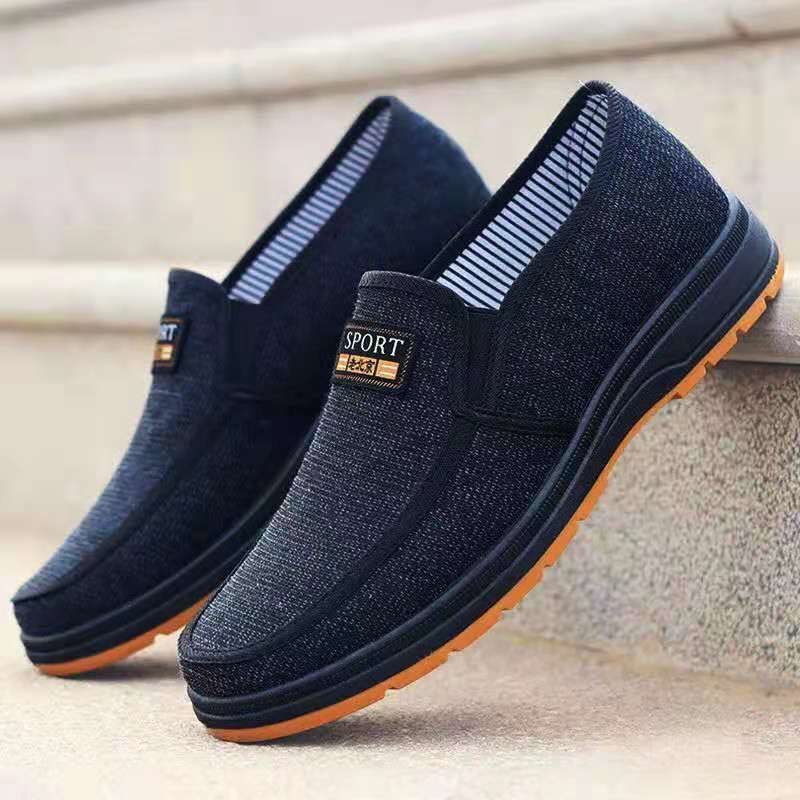 Spring Men's Shoes Casual Shoes TPR-Sole Shoe Soft Bottom Low-Cut Shoes Men's Slip-on Old Beijing Cloth Shoes Wholesale