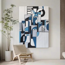 毕加索风格抽象创意客厅玄关装饰画小众法式艺术卧室酒店摆件挂画