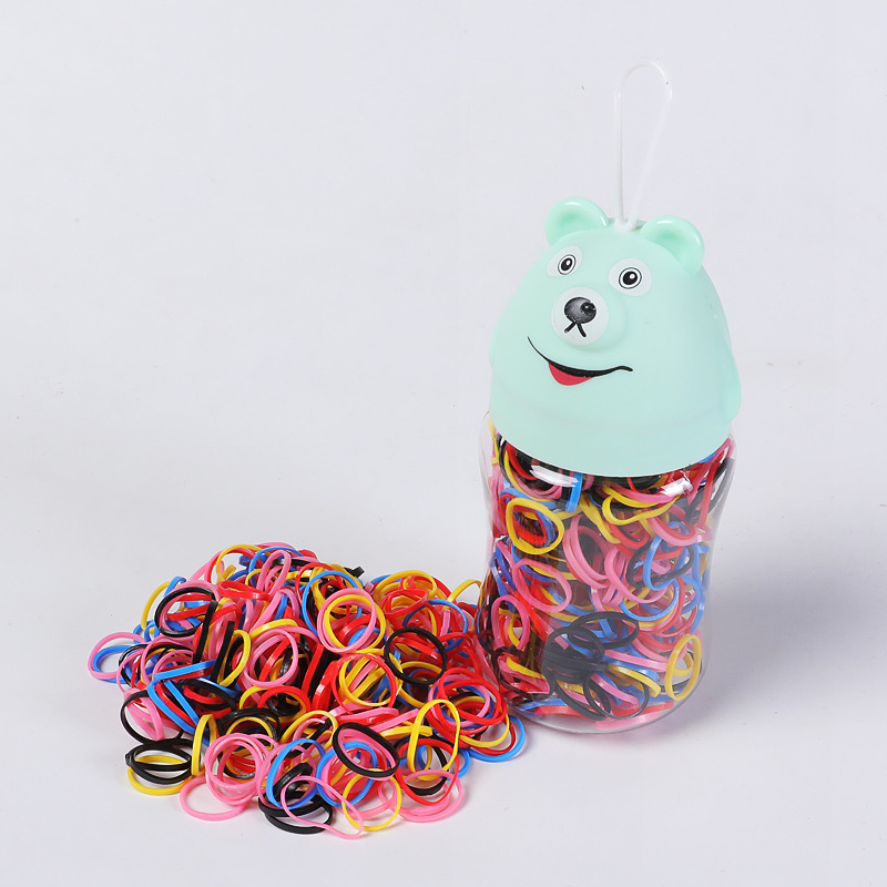 Cartoon Boxed Colorful Children Small Rubber Band Factory Direct Supply Disposable Hair Band Strong Pull Constantly Hair Accessories Female Rubber Band