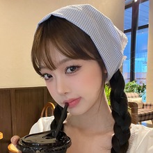 夏季韩版小众设计波点蕾丝边三角巾头巾包头少女百搭多功能领巾