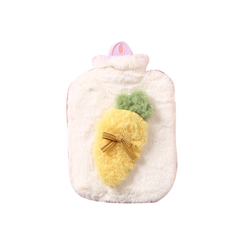 Plush Doll Water Injection Irrigation Hand Warmer Cute Cute Portable Hot-Water Bag Pvc Rabbit Fur Removable and Washable Hot Water Bag