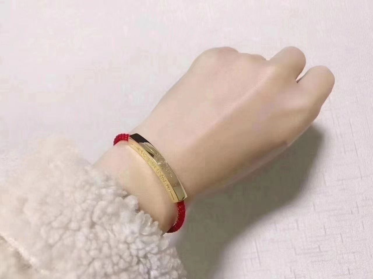 泰国佛牌真品 阿赞佑小金条手链 小红绳手镯 小金库红绳