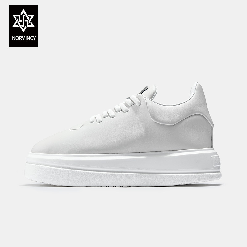 诺凡希情侣款鞋韩版厚底小白鞋女运动百搭低帮潮流增高休闲板鞋男