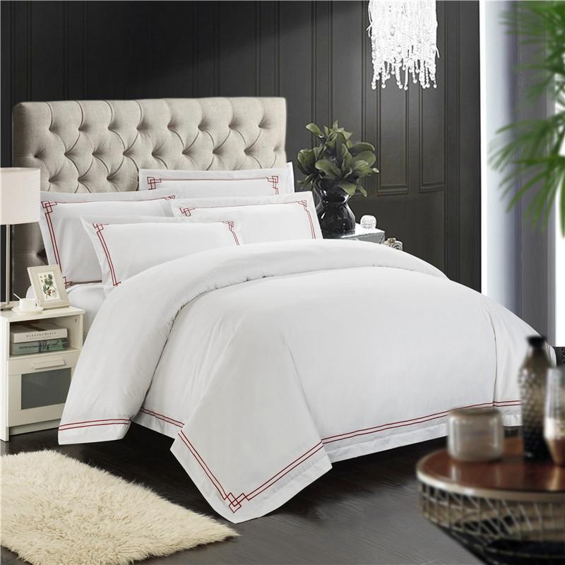 Five-Star Hotel Special Quilt Cover Four-Piece Cotton Satin European Style Embroided Bed Sheet B & B Hotel Bedding