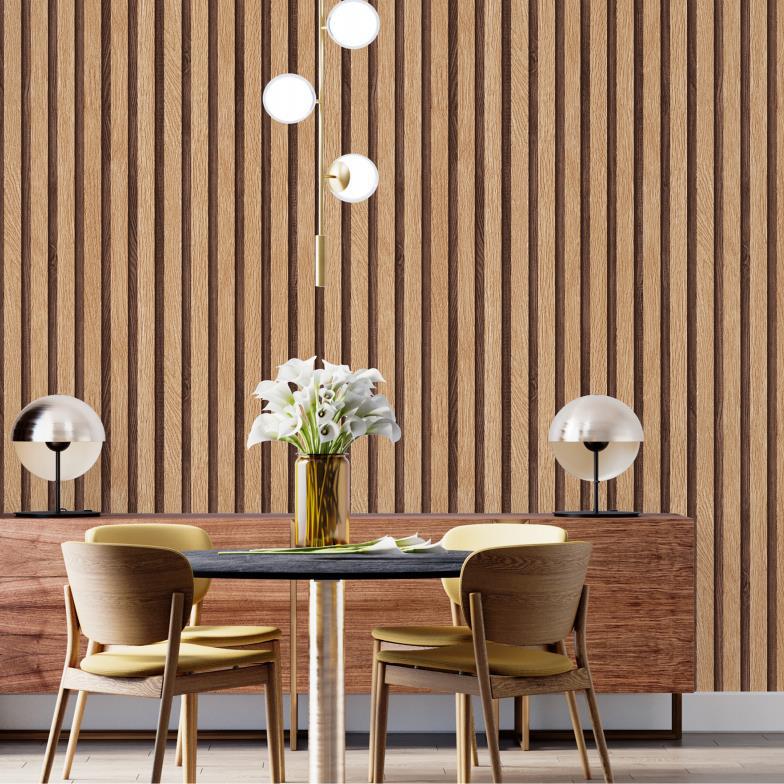 3D Stereo Retro Wood Color Wood Grain Wallpaper PVC Living Room Japanese Tatami Ceiling Wood Grain Wallpaper Manufacturer