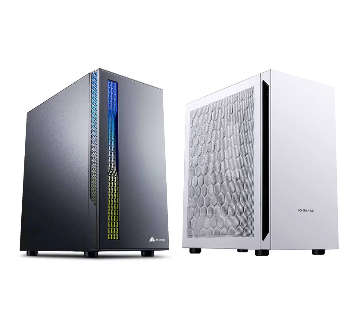 适用金河田荣耀机箱台式机电脑简约白色小主机箱家用办公机箱matx