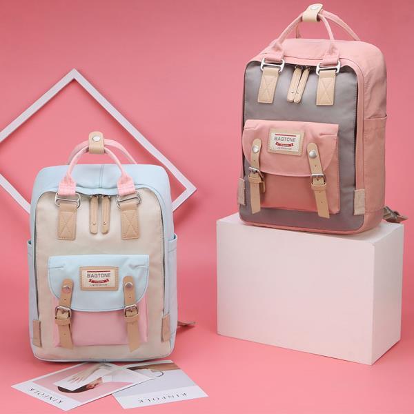 Doughnut Backpack Female Korean Backpack High School Junior High School Student Schoolbag Canvas Ins Harajuku Ulzzang