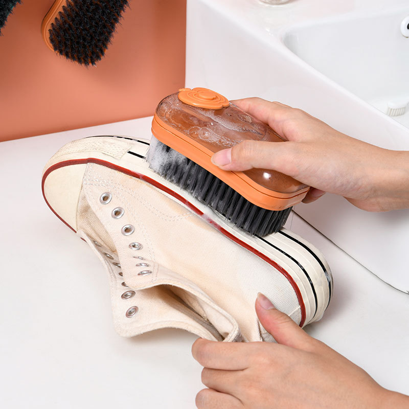 Automatic Liquid Adding Clothes Cleaning Brush Household Minimalist Plastic Brush Clothes Shoes Cleaning Scrubbing Brush New Shoe Brush Soft Fur