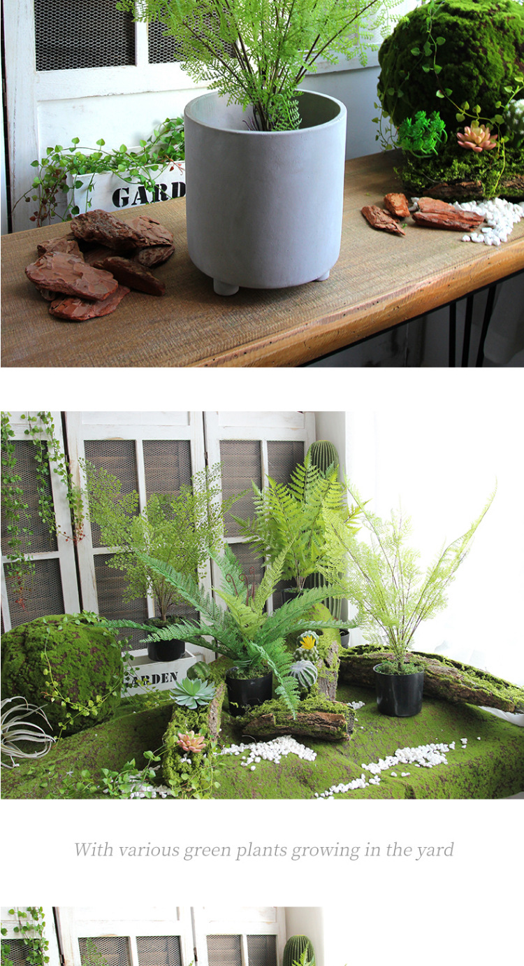 仿生植物跨境仿真花蕨类塑料草室内景观装饰垂直绿化植物墙绿植