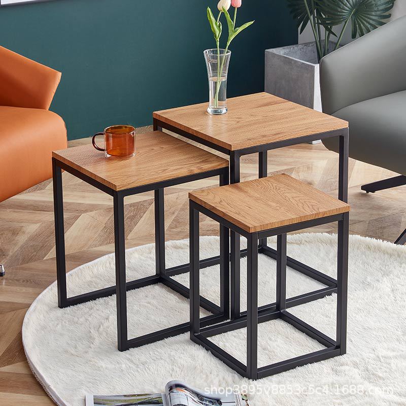 复古铁艺边几边几简约美式乡村做旧小方桌几角几客厅沙发组合茶几