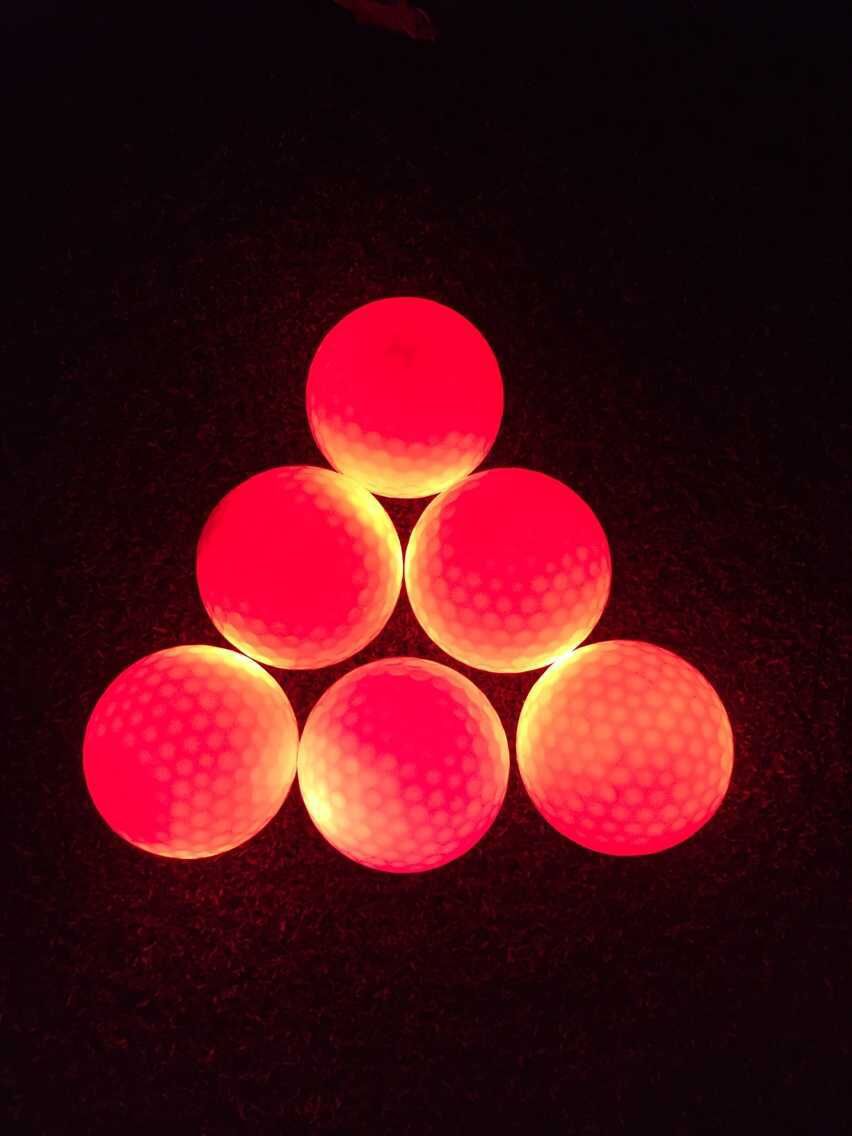 厂家直销 彩色高尔夫球 led七彩闪光球 发光高尔夫球