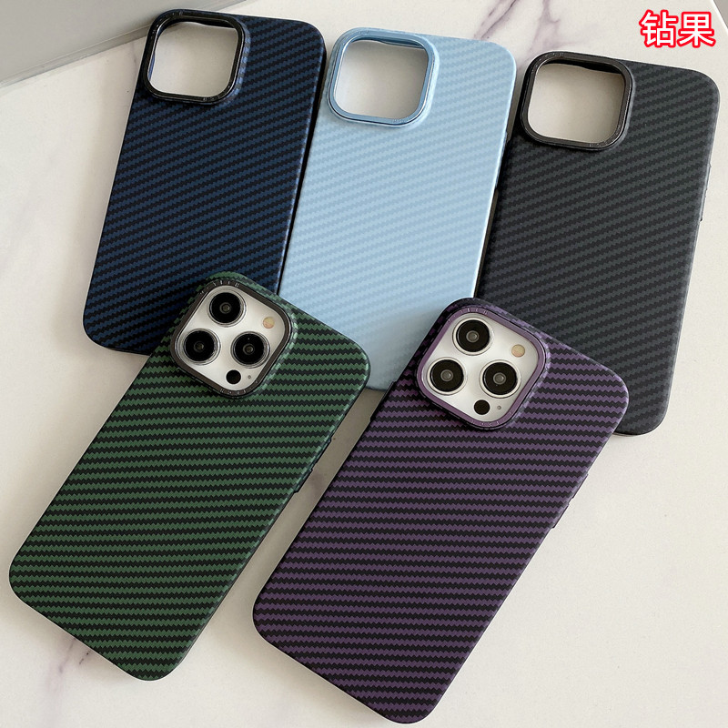 顶级碳纤维接拼适用iphone15手机壳14promax磨砂pc防摔保护套12硬