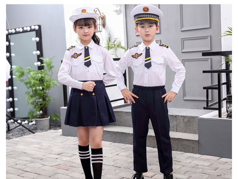儿童小海军水手制服警察服飞行员套装毕业照男女学生大合唱演出服